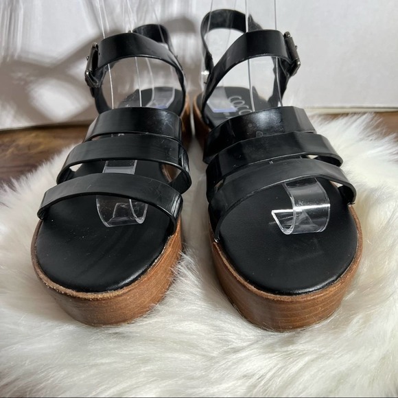 Coconuts by Matisse Faux Leather Platform Sandals 7M Black Strappy - Picture 2 of 8